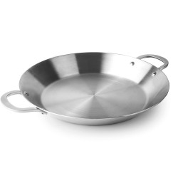 Paellera de acero inoxidable, trichef, 34 cm - Lacor