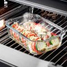 Fiambrera hermética rectangular de cristal com tampa de aço inoxidável 600 ml - Gefu