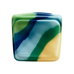 Bolsa porta alimentos de silicone platina média Blue Current, 828 ml - Stasher