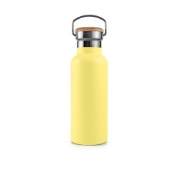 Garrafa térmica de aço inoxidável, 750 ml, amarela - Bambaw