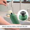 Botelha térmica de aço inoxidável, 350 ml, verde - Bambaw