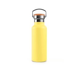 Garrafa térmica de aço inoxidável, 350 ml, amarela - Bambaw