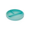 Prato com compartimentos e ventosa para bebê de silicone platina, cor azul - Lurch