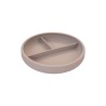 Prato com compartimentos e ventosa para bebê de silicone platino, cor cinza - Lurch