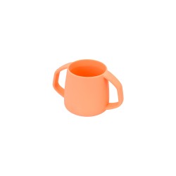 Copo com alças para bebês de silicone platina, laranja - Lurch