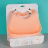 Babador de bebê de silicone platina, laranja - Lurch