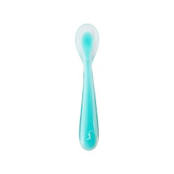 Colher para bebés de silicone platina, cor azul - Lurch