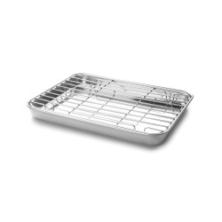 Bandeja com grelha de aço inoxidável para forno, 40,5 cm - Lacor