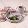 Vaso com alças para bebés de silicone platina, cinza - Lurch