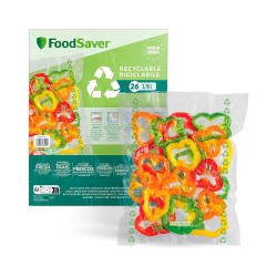 Bolsas recicláveis para embalar a vácuo grandes - Foodsaver