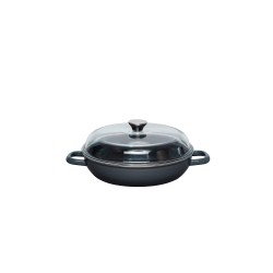 Cazuela esmaltada com tampa de vidro Nouvelle, cinza, 2,2 l - Riess
