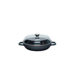 Cazuela esmaltada com tampa de vidro Nouvelle, cinza, 1,8 l - Riess