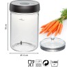 Tarro de fermentación de cristal 1000 ml + tapa y pesa de cristal - Gefu