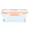 Fiambrera de cristal hermética, retangular com tampa com válvula, 1900 ml - Pebbly