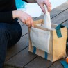 Bolsa porta alimentos de algodão orgânico e juta com individual - Pebbly