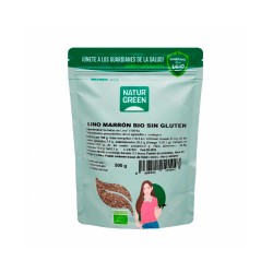 Sementes de linhaça castanha biológicas, 500 g - Naturgreen