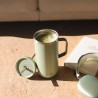 Copo térmico de aço inoxidável com palhinha, 600 ml, verde - Qwetch