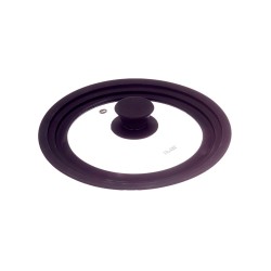 Tampa de vidro com bordes de silicone e saída de vapor para 24, 26, 28 cm - Ibili