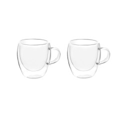 Pack 2 canecas de vidro de parede dupla, 150 ml - Ibili