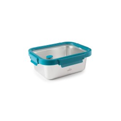 Fiambrera hermética retangular de aço inoxidável Etern com tampa de vidro, 480 ml - Lacor