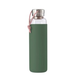 Garrafa de vidro hermética com tampa de aço inoxidável, 600 ml, verde - Black & Blum
