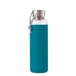 Garrafa de vidro hermética com tampa de aço inoxidável, 600 ml, azul - Black & Blum