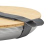 Pack de 4 pratos rasos em aço inoxidável com tampa de bambu - Black & Blum