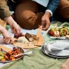 Pack 4 platos llanos de acero inoxidable con tapa de bambú - Black & Blum