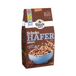 Muesli crocante de aveia com chocolate e bolinhas, sem glúten, biológico - Bauckhof