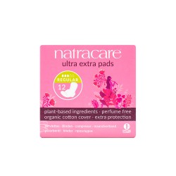Compressas de algodão, ecológicas, com abas, ultra extra regular - Natracare