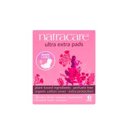 Compressas de algodão, ecológicas, com abas, ultra extra longas - Natracare