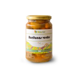 Azeitonas verdes temperadas, orgânicas, 345 g - Bihortal