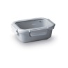 Fiambrera hermética retangular de cerâmica com tampa de vidro, 650 ml, cinza - Lacor