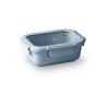 Fiambrera hermética de cerâmica retangular com tampa de vidro, 400 ml, azul - Lacor