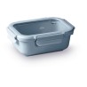 Fiambrera hermética retangular de cerâmica com tampa de vidro, 1150 ml, azul - Lacor