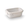 Fiambrera hermética de cerâmica retangular com tampa de vidro, 650 ml, branca - Lacor