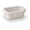Fiambrera hermética de cerâmica retangular com tampa de vidro, 1150 ml, branca - Lacor