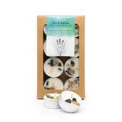 Pack de 8 velas de chá aromatizadas com óleos essenciais ecológicos, Ares de Montanha - CanVela