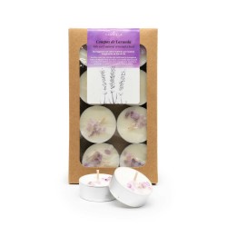 Pack de 8 velas de chá perfumadas com óleos essenciais orgânicos, Campos de Lavanda - CanVela