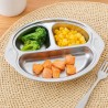 Prato com compartimentos para crianças em aço inoxidável, modelo - Joli Monde