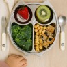 Plato con compartimentos para niños de acero inoxidable, búho - Joli Monde