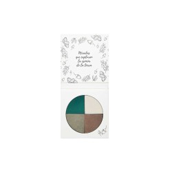 Sombra de olhos em pó, ecológica, Verde Astúrias: verde, bege, verde-oliva, castanho - NaturaBio Cosmetics