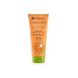 Creme corporal hidratante e iluminador, para todos os tipos de pele, de argão e vitamina C, ecológico - La Saponaria