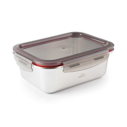 Fiambrera hermética retangular de aço inoxidável Ecoinox, com tampa, 800 ml - Lacor