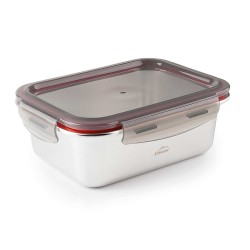 Fiambrera hermética de acero inoxidable rectangular Ecoinox, con tapa, 820 ml - Lacor
