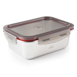 Fiambrera hermética retangular de aço inoxidável Ecoinox, com tampa, 1200 ml - Lacor