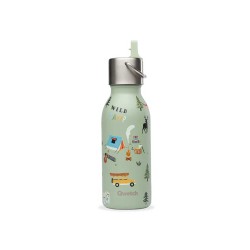Garrafa térmica de aço inoxidável para crianças, camping, verde, 350 ml - Qwetch