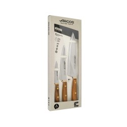 Conjunto de 3 facas lisas de aço inoxidável ao nitrogênio, série Nórdika, 10, 16 e 21 cm - Arcos