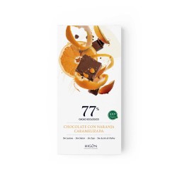 Chocolate ecológico com laranja caramelizada 77% - Higón