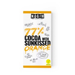 Chocolate ecológico 77% cacau com laranja - Nogih